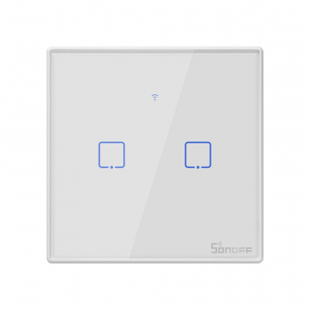 Casa si Gospodarie - Intrerupator Smart  cu Touch WiFi + RF 433 Sonoff T2 EU TX, (2 canale)