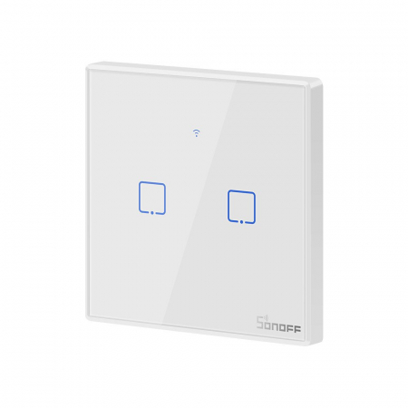 Intrerupator Smart  cu Touch WiFi + RF 433 Sonoff T2 EU TX, (2 canale) [3]