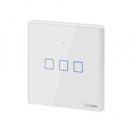 Intrerupator Smart  cu Touch WiFi + RF 433 Sonoff T2 EU TX, (3 canale) [2]