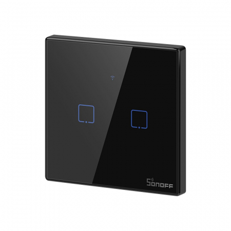 Intrerupator Smart  cu Touch WiFi + RF 433 Sonoff T3 EU TX, (2 canale) [3]