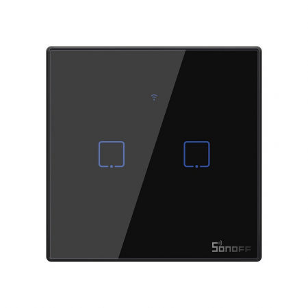 Casa si Gospodarie - Intrerupator Smart  cu Touch WiFi + RF 433 Sonoff T3 EU TX, (2 canale)