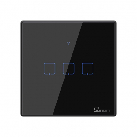 Casa si Gospodarie - Intrerupator Smart  cu Touch WiFi + RF 433 Sonoff T3 EU TX, (3 canale)