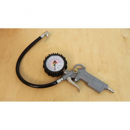 Kit 10 accesorii pentru compresor, Hecht 002026, pistol de suflat cu manometru si furtun, racord 1/4, furtun spiralat 5 m, ace pentru umflat [2]