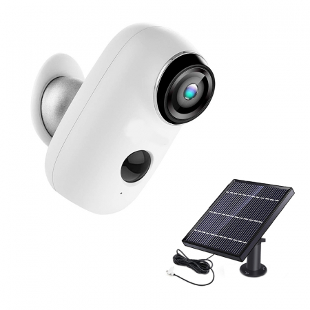 Media - Kit Camera supraveghere de exterior WIFI HeimVision HMD2 cu panou solar  HMS1, 1080P cu nightvision, senzor miscare, notificare miscare, acumulator, audio bidirectional, WiFi, slot microSD card