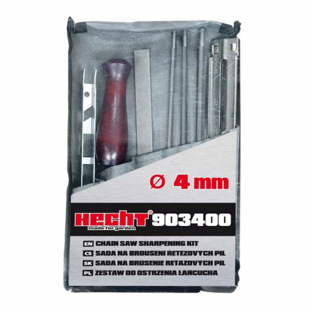 Accesorii motofierastrau - Kit Hecht 903400 pentru ascutire lant motofierastrau dimensiune pile 4 mm