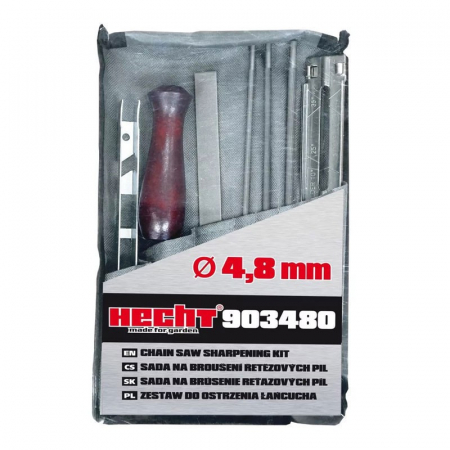 Accesorii motofierastrau - Kit Hecht 903480 pentru ascutire lant motofierastrau, dimensiune pile 4.8 Mm