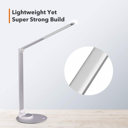 Lampa de birou cu LED TaoTronics TT-DL22, incarcare USB, 6 niveluri de luminozitate - Silver [4]