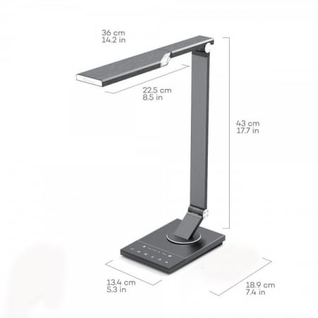 Lampa de birou LED TaoTronics TT-DL063, protectie ochi, control touch, 5 moduri, USB, lumina de noapte [1]