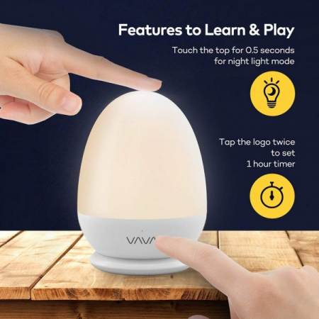 Lampa de veghe Smart VAVA VA-CL006 LED cu reglare touch a Intensitatii, lumina calda si rece [4]