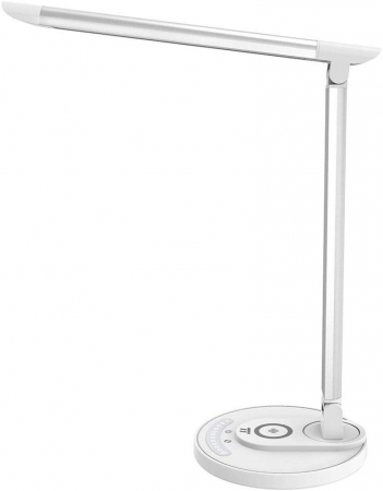 Casa si Gospodarie - Lampa LED de birou TaoTronics TT-DL036, cu incarcator wireless, control touch, USB, 12W, 410 lm, Alb