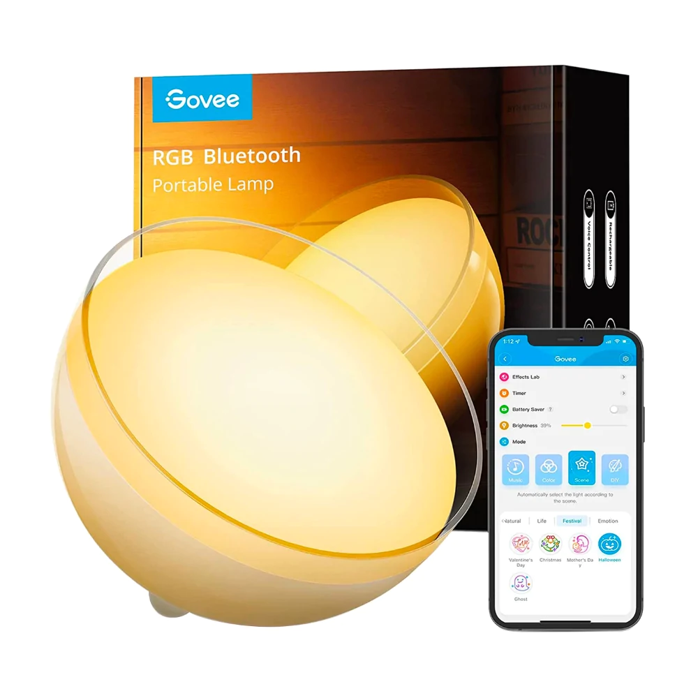 Casa si Gospodarie - Lampa portabila LED Smart Govee H6058 Ambient RGBWW, Bluetooth Wireless, 350lm, lumina alba color