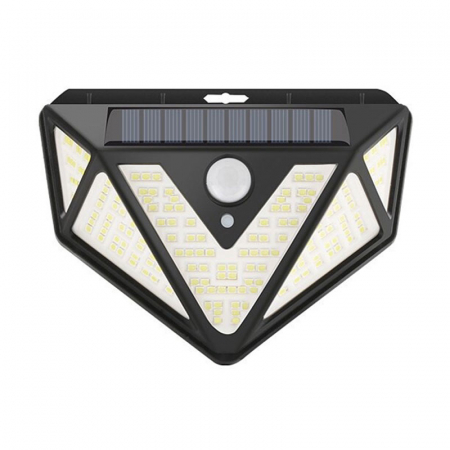 Casa si Gospodarie - Lampa solara de perete Superfire FF6-B, 33W LED, 166leduri, 3 moduri, 1200mAh, incarcare solara si senzor de miscare