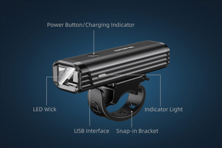 Lanterna LED pentru bicicleta Supfire BL11, 120m, 400Lm, acumulator 2000 mAh, USB [3]