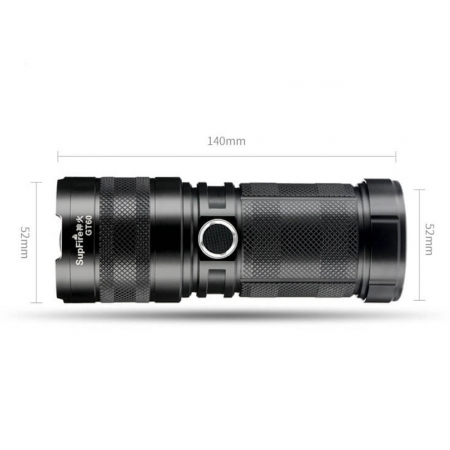 Lanterna LED Superfire GT60, Zoom, 2600lm, 320M, incarcare USB-C, Lumina fata, spate, 36W [2]