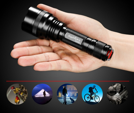 Lanterna Supfire C8-XPE, USB, 300lm, 300m [1]