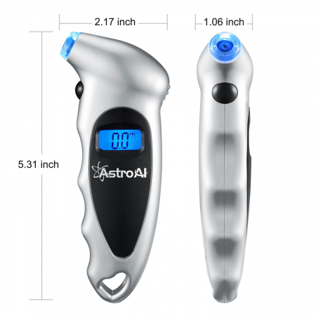 Manometru Auto digital AstroAI 150 PSI, 10 bari, Lumina LED, 4 setari Masina, Bicicleta [2]
