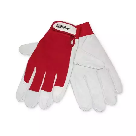 Echipament Protectie - Mănuși de protecție, piele de porc, roşii, marime 9, DEDRA BH1010R09R