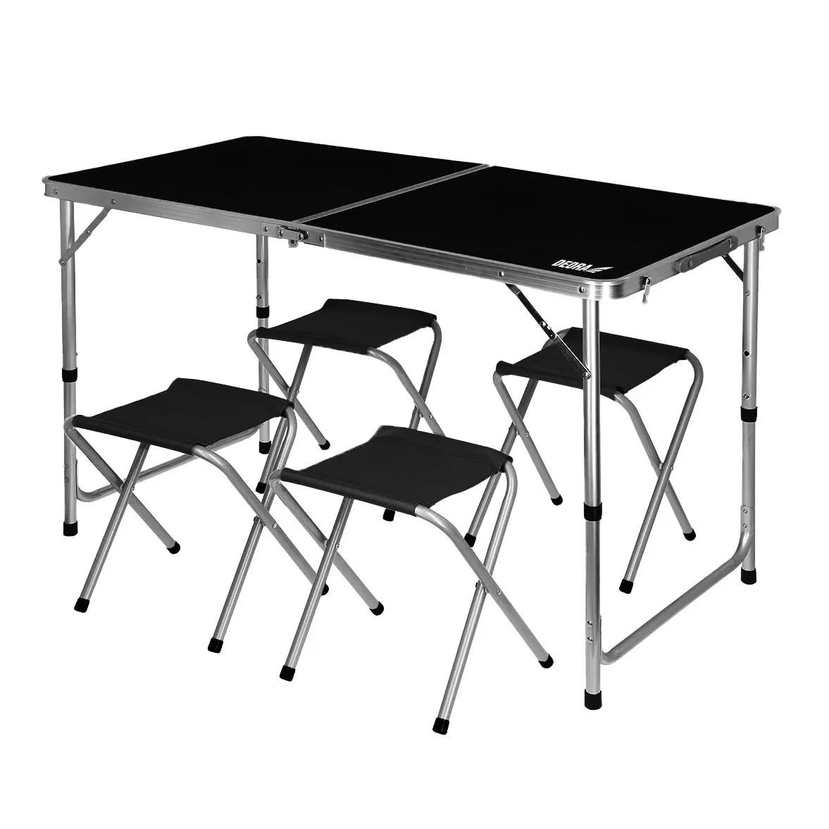 Grădină - Masă de camping pliabilă DEDRA N1032, set cu 4 scaune, dimensiuni 120x60x54/60/70 cm