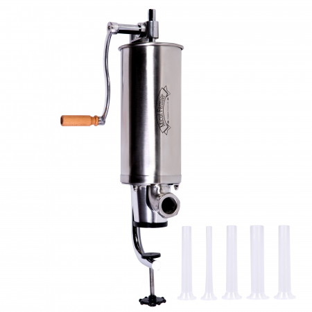 Gospodarie - Masina de carnati PRO, 4kg, verticala, cu 5 palnii, Micul Fermier 1289