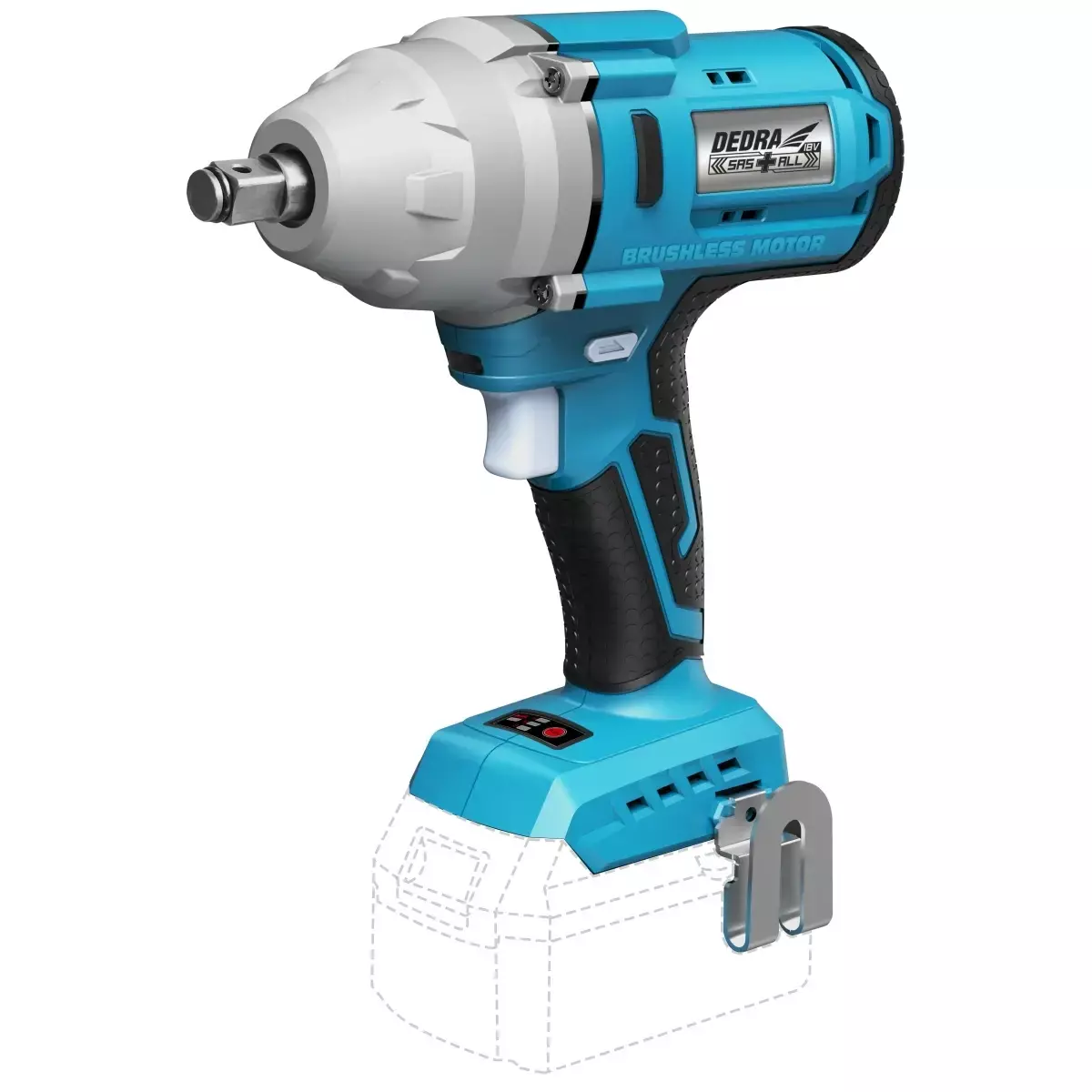 Masini cu impact - Masina de insurubat cu impact, 600 Nm, cu acumulator, 18V, fara perii, DEDRA SAS+ALL DED7157