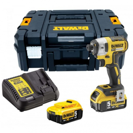 Masina de insurubat cu impact, cu acumulatori Dewalt DCF887P2, 18V/5.0Ah, cuplu maxim 205 Nm, 2 acumulatori, incarcator si valiza de transport [2]