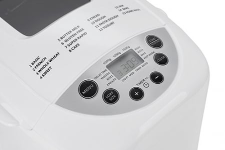 Masina de paine ADLER AD 6019,gluten free, 2 palete framantare, 1100 W, 1250 g, 12 Programe, afisaj LCD, Alb [3]
