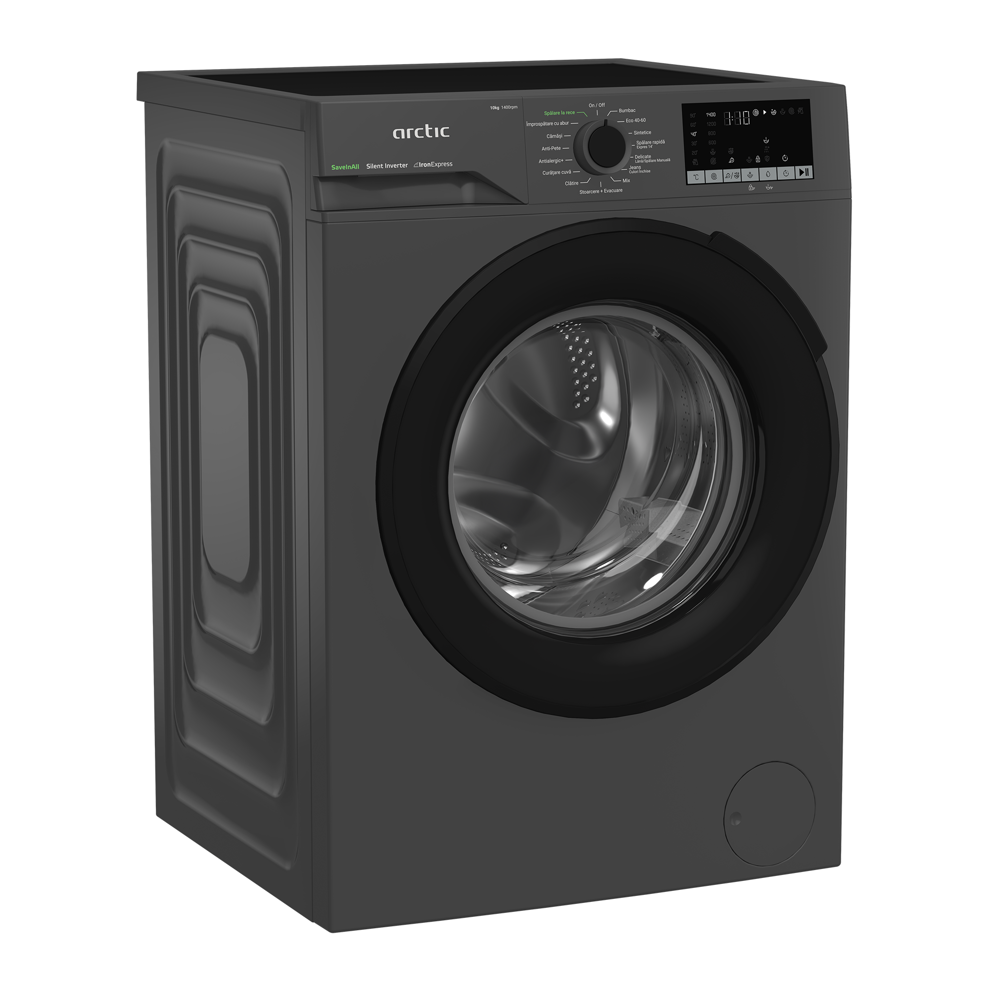 Masina de spalat rufe Arctic APLM2WFSU210411A, 10 Kg, 1400 RPM, Clasa A, Motor Silent Inverter, Steam, Child Lock, Add-In, Antracit [1]