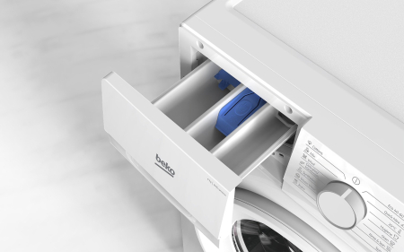 Masina de spalat rufe Beko, Slim-45cm, 6kg, 1000rpm, Clasa D, 15 programe, Aquawave, DrumClean, Display, Alb [3]