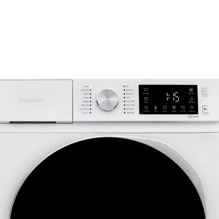 Masina de spalat rufe Daewoo, 6 kg, motor inverter, 1000 rpm, clasa A-10%, slim, 16 programe, butoane touch, usa dubla neagra, Alb [5]