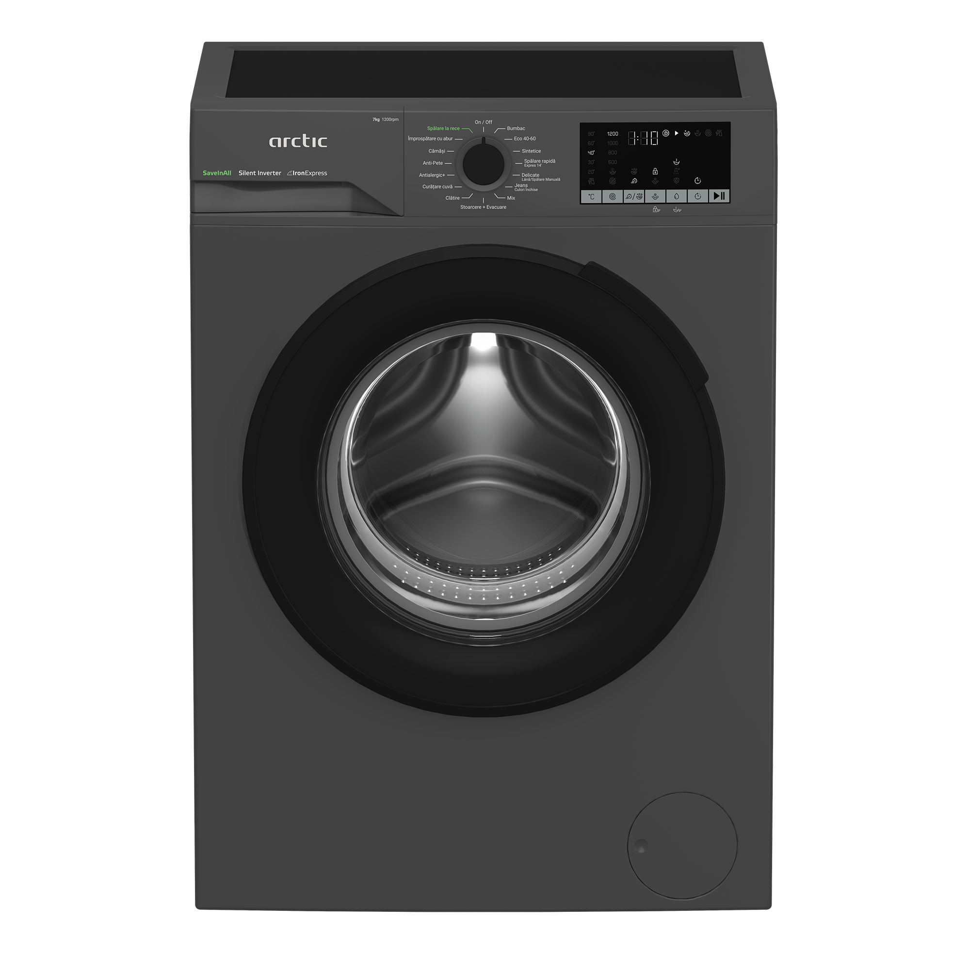 Electrocasnice Mari - Masina de spalat rufe frontala Arctic, APLM2WFSU27211S, 7 kg, 1200 rpm, Clasa A, Antracit