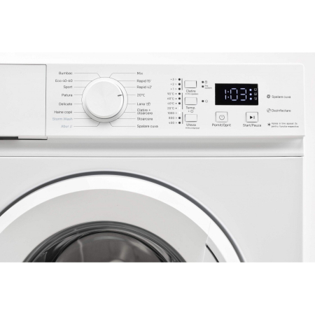 Masina de spalat rufe LDK Queen2 610DIW, Clasa A, Capacitate 6 Kg, 1000 rpm, 16 programe, Steam, Storm wash, Prespalare, Amanare pornire, Drum Clean, Slim, Motor Inverter, Alb [3]