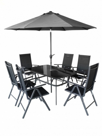 Mobila Gradina - Set mobilier de gradina (1+6) si umbrela HECHT SHADOWSET