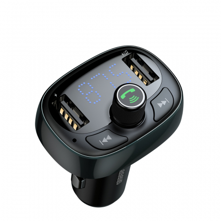 Modulator FM Baseus FM T-Type Bluetooth MP3 incarcator masina Negru - CCALL-TM01 [1]