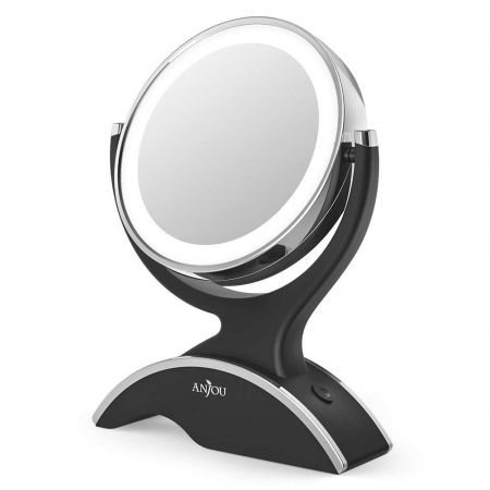 Ingrijire personala - Oglinda cosmetica Anjou iluminata LED, 2 fete, Marire 7X