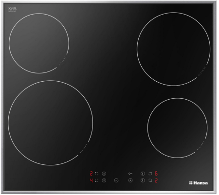 Electrocasnice - Plita incorporabila Hansa BHCI66306, Vitroceramica, Electrica, 60 cm, 4 zone, touch, comenzi frontale, indicator putere, ChildLock, Auto Boil, sticla neagra