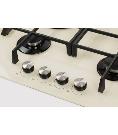 Plita incorporabila LDK Cordoba WOK JZ4BEIJE60, Gaz, 4 arzatoare, WOK, Aprindere electrica, Gratare fonta, Siguranta, 60 cm, Bej [2]