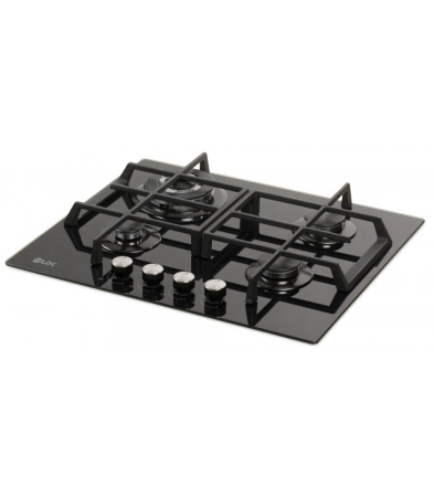 Plita incorporabila LDK Cordoba WOK JZ4BK60, Gaz, 4 arzatoare, WOK, Aprindere electrica, Gratare fonta, Siguranta, 60 cm, Negru [1]