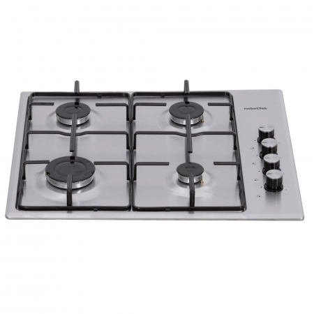 Plită incorporabila Nobeltek NHBG-6400IX, Gaz, Aprindere electrică, Grătar emailat, Inox [3]