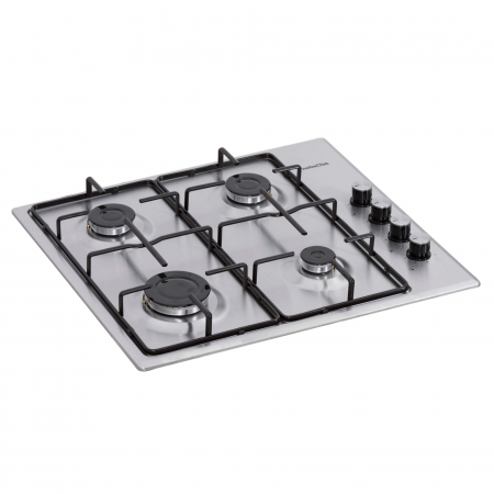 Plită incorporabila Nobeltek NHBG-6400IX, Gaz, Aprindere electrică, Grătar emailat, Inox [1]