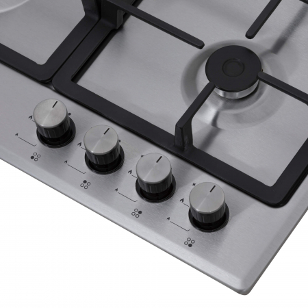 Plită incorporabila Nobeltek NHBG-6400IXF, Gaz, Aprindere electrică, Gratar fontă, Inox [4]