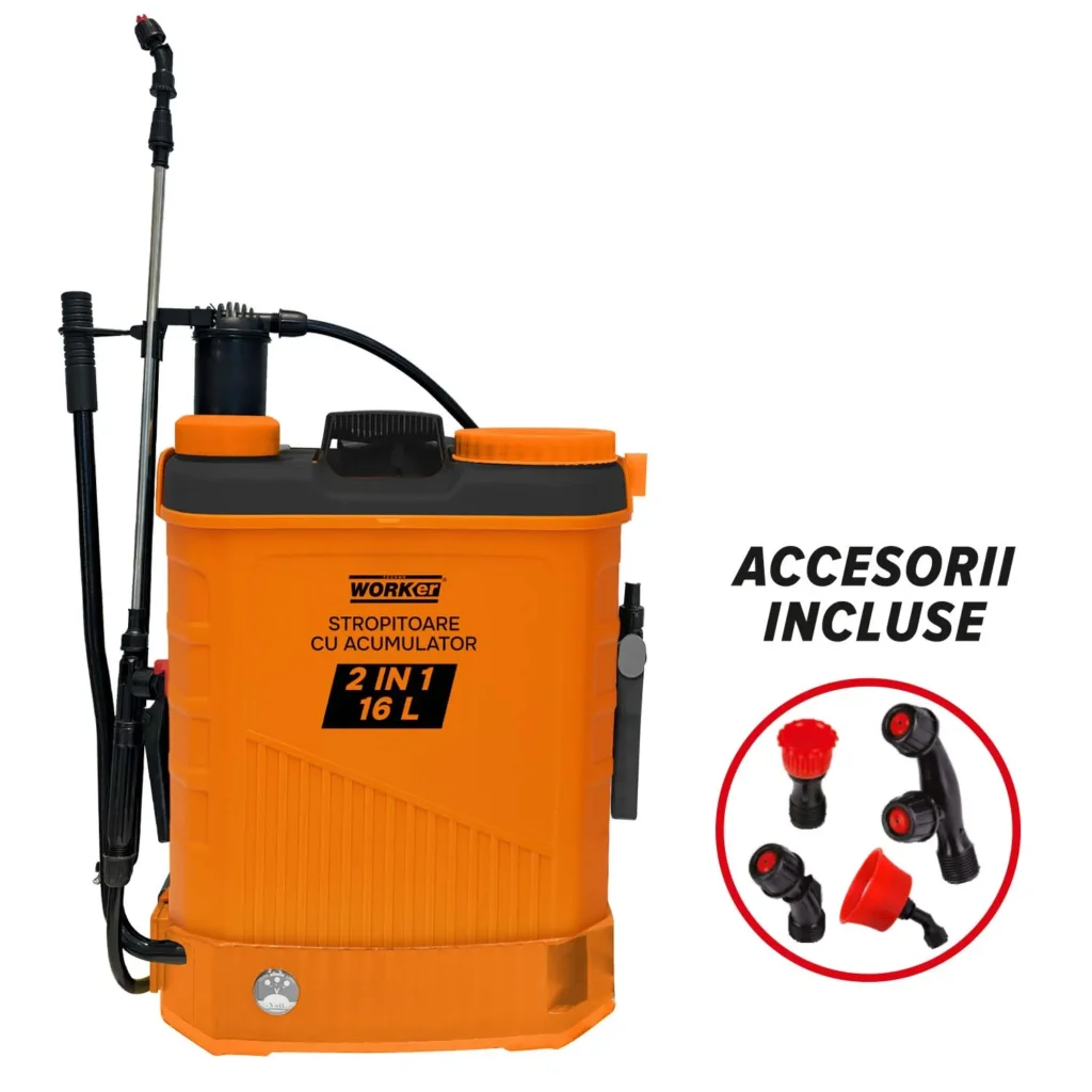 Pompe de stropit - Pompa de stropit cu acumulator / manuala TechnoWorker 2 in1, 16L  VOR83157
