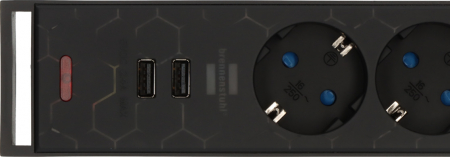 Prelungitor Brennenstuhl Gaming GSL 05 USB, 5 prize, 2 USB, 2.4A, Iluminare LED, 1,5m Buton On Off, Incarcare rapida [1]