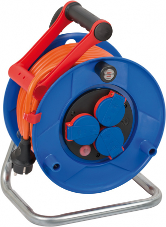 Prelungitoare - Prelungitor Exterior Brennenstuhl Garant cu tambur , 3 prize, AT-N07V3V3-F 3G1,5, 25m, IP44