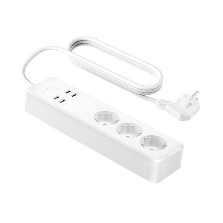 Casa si Gospodarie - Prelungitor smart WiFi Meross MSS425F , 3 Prize, 4 x USB, Cablu 1.8m, Alexa, Google Assistant