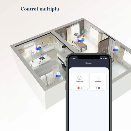 Priza inteligenta WiFi Teckin SPN22, 16A, Monitorizare consum energie, Alexa si Google Assistant [1]