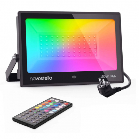 Casa si Gospodarie - Proiector de podea LED RGB Novostella, Telecomanda , 100W, Exterior IP66 waterproof