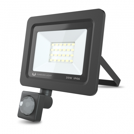 Proiector LED cu senzor de miscare Forever Light PROXIM II 20W, 1600 lm, 24 Leduri, lumina alb rece 6000K [1]