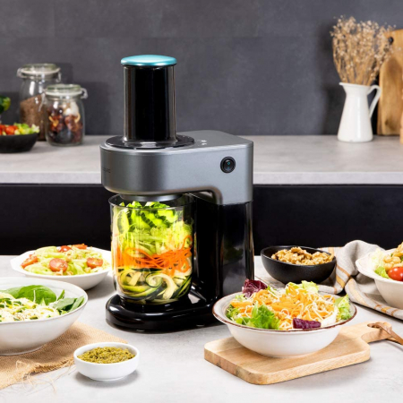 Razatoare electrica Cecotec Spiral Chef 400, 80W, 4 lame otel inoxidabil , spiralate, Capacitate recipient 1L,silentioasa, negru [1]