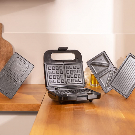Sandwich maker Cecotec Rock  nToast 4in1, 1000 W cu functie grill, 2 tipuri sandwich, vafe, piatra RockStone - Resigilat [3]