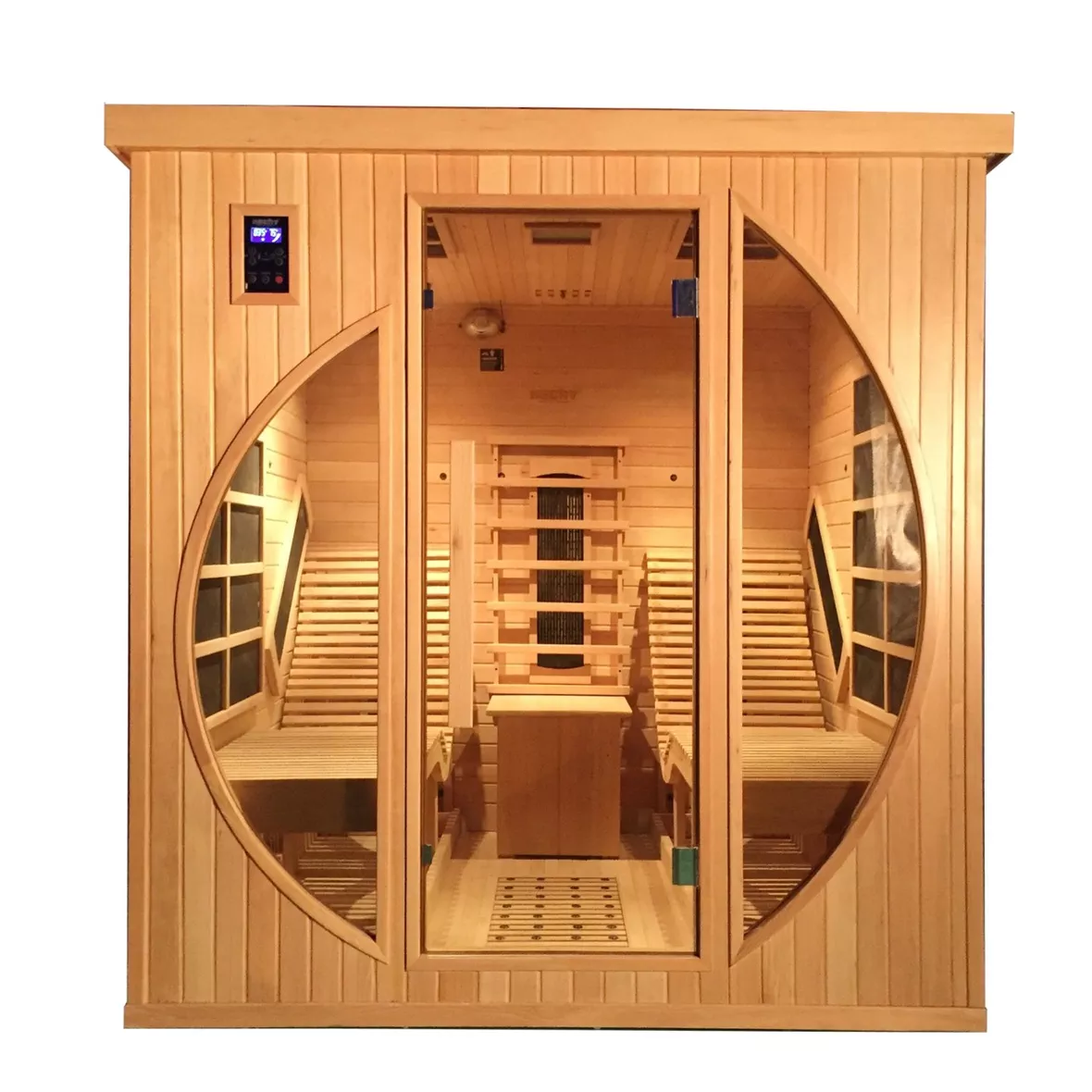 Saune - Sauna de interior cu infrarosu,  pentru 2 persoane, ionizator de aer, terapie prin culoare, pietre de masaj, MP3 Player, HECHT FANTASY